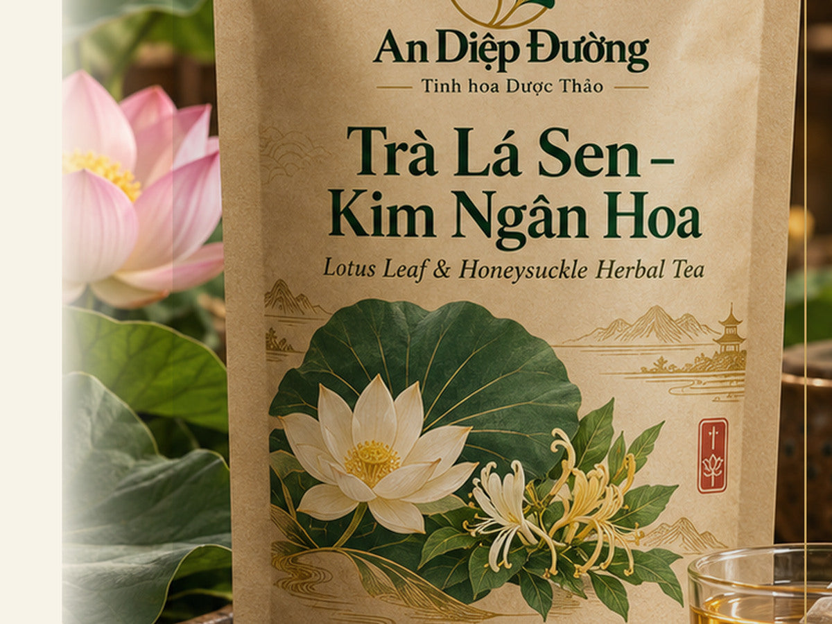 Lotus leaf and honeysuckle herbal tea pouch