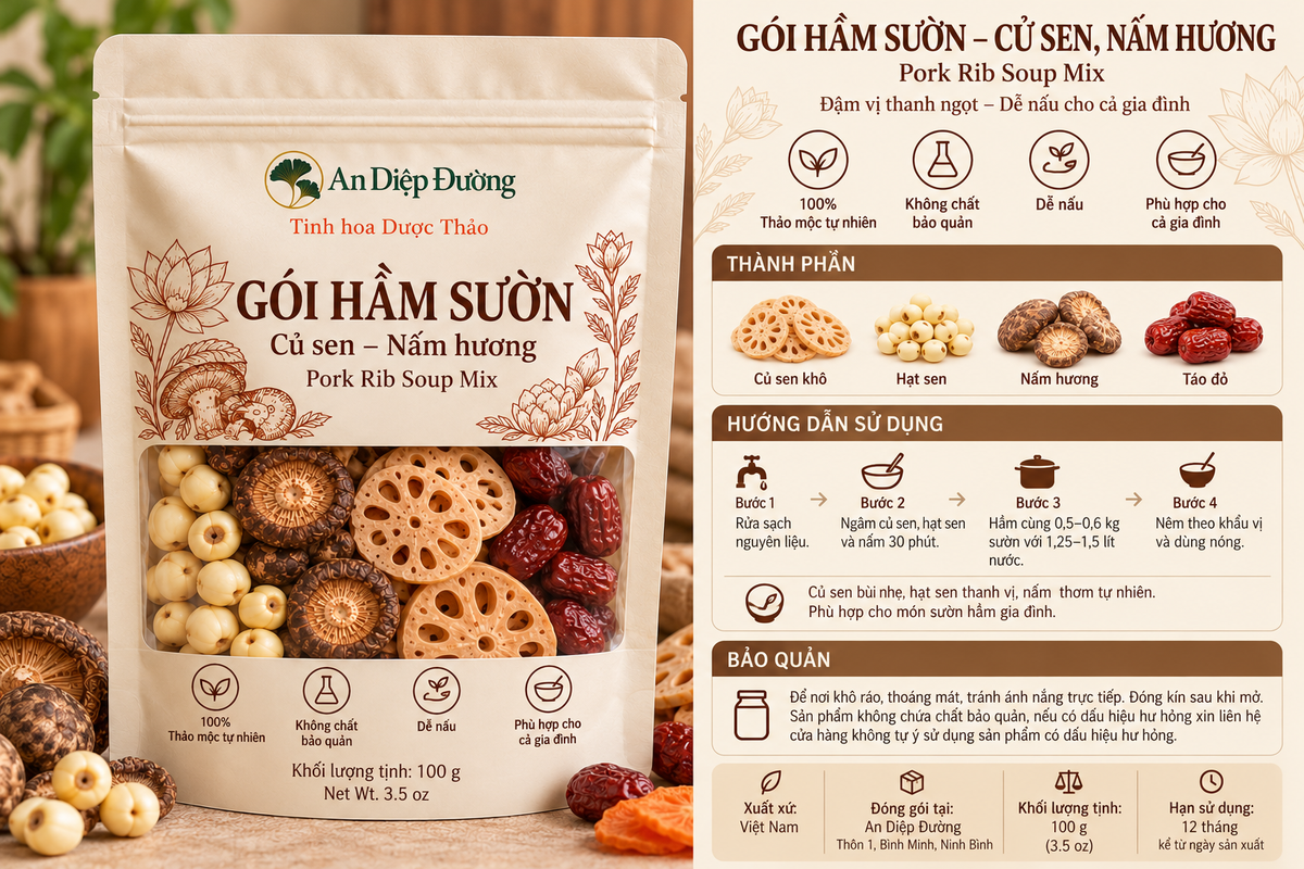Full ingredient list and cooking guide – Pork rib soup mix